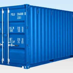 Contenedor de Almacenamiento de 20 Pies con Suelo de Bambú – Azul RAL 5010