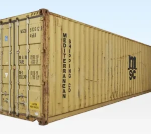 Contenedor marítimo estándar usado de 40 × 8 pies en venta
